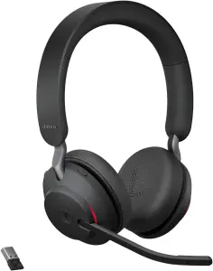 Jabra Evolve2 65 Wireless PC Headset - Noise Cancelling Microsoft Teams Certified Stereo Headphones With Long-Lasting Battery - USB-A Bluetooth Adapter - Black 1 Jabra Evolve2 65 Wireless PC Headset - Noise Cancelling Microsoft Teams Certified Stereo Headphones With Long-Lasting Battery - USB-A Bluetooth Adapter - Black