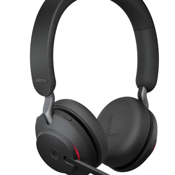 Jabra Evolve2 65 Wireless PC Headset - Noise Cancelling Microsoft Teams Certified Stereo Headphones With Long-Lasting Battery - USB-A Bluetooth Adapter - Black
