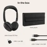 Jabra Evolve2 65 Flex - Wireless Stereo Headset with Bluetooth, Noise-cancelling Jabra ClearVoice Technology and Hybrid ANC - Certified for MS Teams - Black