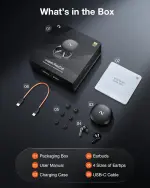 VIAIM RecDot AI Earbuds - AI Meeting Assistant with Real-Time Transcription & Translation (16 Languages), FlashRecord, 48dB ANC, To-Do Lists & Summaries - Black