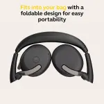 Jabra Evolve2 65 Flex - Wireless Stereo Headset with Bluetooth, Noise-cancelling Jabra ClearVoice Technology and Hybrid ANC - Certified for MS Teams - Black