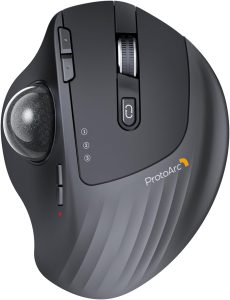 ProtoArc EM01 NL Ergonomic Trackball Mouse - Gray Ball