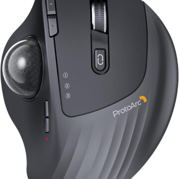 ProtoArc EM01 NL Ergonomic Trackball Mouse - Gray Ball