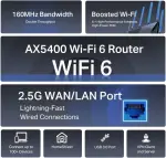 TP-Link AX5400 Mbps Multi-Gigabit Wi-Fi 6 Router, OneMesh™ /VPN Supported, USB 3.0 Port, 1 GHz Dual-Core CPU, TP-Link HomeShield, Ideal for Gaming Xbox/PS4/8K Steam, Plug and Play (Archer AX72 Pro)