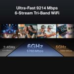 TP-Link BE9300 Ultra-Fast 9214 Mbps 6-Stream Tri-Band Wi-Fi 7 Router, Five 2.5G Ports, 4K-QAM, EasyMesh-Compatible, 8K streaming, VR/AR, Online Gaming, Easy Setup (Archer BE550)