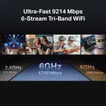TP-Link BE9300 Ultra-Fast 9214 Mbps 6-Stream Tri-Band Wi-Fi 7 Router, Five 2.5G Ports, 4K-QAM, EasyMesh-Compatible, 8K streaming, VR/AR, Online Gaming, Easy Setup (Archer BE550)