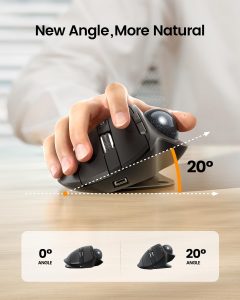 ProtoArc EM01 NL Ergonomic Trackball Mouse - Gray Ball