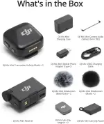 DJI Mic Mini (2TX+1RX+Charging Case), Detail-Rich Audio, 48h Use, Noise Cancelling, Automatic Limiting, Wireless Mic for Camera/iPhone/Android, Vlog, UAE Version, DJI Official Warranty Support