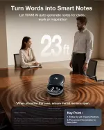 VIAIM RecDot AI Earbuds - AI Meeting Assistant with Real-Time Transcription & Translation (16 Languages), FlashRecord, 48dB ANC, To-Do Lists & Summaries - Black