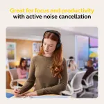 Jabra Evolve2 65 Flex - Wireless Stereo Headset with Bluetooth, Noise-cancelling Jabra ClearVoice Technology and Hybrid ANC - Certified for MS Teams - Black