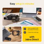 Jabra Evolve2 65 Flex - Wireless Stereo Headset with Bluetooth, Noise-cancelling Jabra ClearVoice Technology and Hybrid ANC - Certified for MS Teams - Black