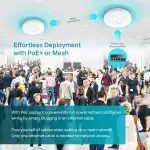 ⁦TP Link EAP650 Omada WiFi 6 AX3000 Wireless Gigabit Ceiling Mount Access Point Support Mesh, OFDMA, Seamless Roaming, HE160 & MU MIMO SDN Integrated Cloud Access & Omada App PoE+ Powered, White⁩ - الصورة ⁦8⁩