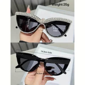 نظارة نسائية عين القطة، إطار معدني لامع مزين بحجر الراين، تناسب مختلف أنماط الأزياء والمناسبات اليومية 1 7b385f16 8078 4673 afef 9d19391f5e12