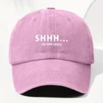 قبعة بيسبول نسائية وردية مغسولة مطرزة “Shhh… No One Cares”، قبعة خفيفة قابلة للتعديل