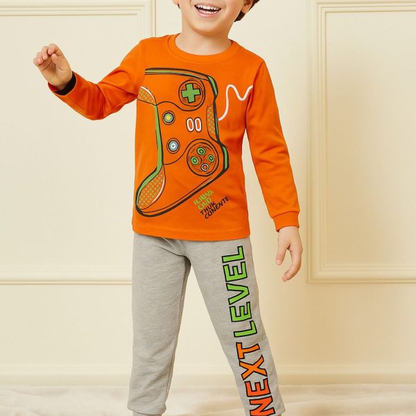 بيجامة أولادي قطنية مطبوعة NEXT LEVEL، تصميم بطبعة ذراع ألعاب