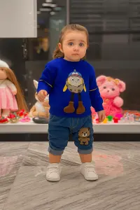 سويت شيرت بناتي أزرق مطبوع بشخصية كرتونية، تصميم مرح ومريح للإطلالات اليومية 1 WhatsApp Image 2025 10 22 at 2.01.39 PM 3