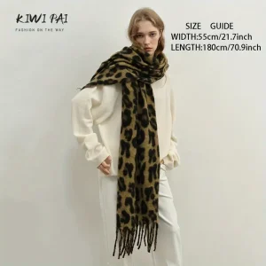 وشاح فاخر سميك بنقشة الفهد، دافئ وأنيق متعدد الاستخدامات للخريف والشتاء 1 0e6829d3 3258 49a5 adc8 a582f84cfdb8