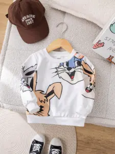 سويتشيرت أطفال أبيض مطبوع بشخصيات كرتونية، تصميم عصري مفعم بالحيوية 5 17308083076c145cac798c68bc3d0a87918ae00905