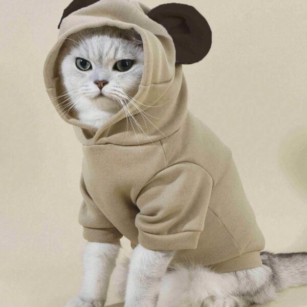 هودي PETSIN للحيوانات الأليفة بتصميم ثلاثي الأبعاد مع تفاصيل الأذن، مظهر عصري ولطيف