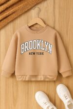 سويتشيرت أطفال، سويت شيرت قطن، ملابس أطفال، سويتشيرت شتوي، BROOKLYN NEW YORK، ملابس كاجوال، ألوان متعددة، ملابس دافئة