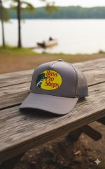 قبعة تروكر (Trucker Hat) رسمية Bass Pro Shops - لون أزرق مائي (Aqua Blue)