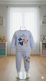 طقم أطفال ديزني ميني ماوس ودونالد داك مع شعار "أصدقاء"، تصميم عصري ومريح للاستخدام اليومي واللعب