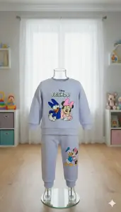 طقم أطفال ديزني ميني ماوس ودونالد داك مع شعار "أصدقاء"، تصميم عصري ومريح للاستخدام اليومي واللعب 2 Gemini Generated Image 53govw53govw53go