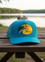 قبعة تروكر (Trucker Hat) رسمية Bass Pro Shops - لون أزرق مائي (Aqua Blue)