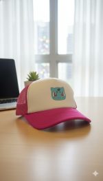 قبعة تروكر (Trucker Hat) بتصميم Bulbasaur - لمحبي Pokémon (وردي فوشيا وأبيض)