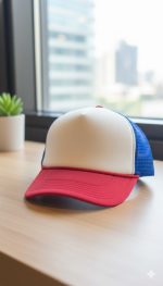 قبعة تروكر شبكية كلاسيكية - ألوان العلم الأمريكي (الأحمر والأبيض والأزرق)