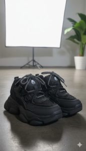 شوز رياضي نسائي أسود Chunky، تصميم عصري مريح بخامات جلد صناعي وقماش شبكي 1 WhatsApp Image 2025 11 01 at 2.00.25 PM 2