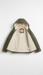 جاكيت أطفال زيتي، جاكيت أطفال، جاكيت شتوي، جاكيت فرو، جاكيت مبطن، جاكيت زيتي، جاكيت ضد البرد، ملابس أطفال شتوية، جاكيت بقبعة، أزياء أطفال، جاكيت مقاوم للرطوبة