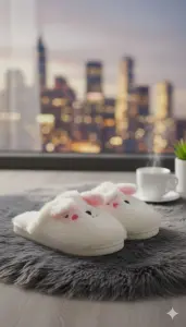 شبشب شتوي نسائي بتصميم أرنب لطيف، نعال فرو ناعم ودافئ للمنزل 1 WhatsApp Image 2025 11 01 at 2.47.41 PM 2