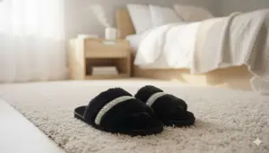 سليبر نسائي منزلي شتوي فاخر من الفرو الأسود المزخرف باللؤلؤ، تصميم دافئ ومريح للأجواء الباردة 1 WhatsApp Image 2025 11 02 at 1.13.28 PM 1