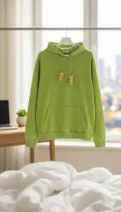 هودي نسائي أخضر ليموني من القطن مزين بدببة صغيرة، تصميم عصري مريح وكاجوال 1 WhatsApp Image 2025 11 02 at 2.52.55 PM 4 1