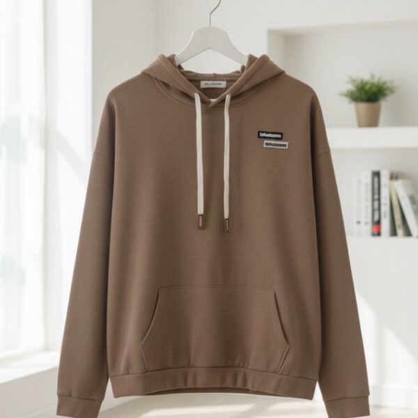 هودي نسائي، هودي كاجوال، هودي محبوك، هودي بيج، هودي بني، هودي قطن، ملابس نسائية شتوية، هودي بتطريز، هودي أنيق ومريح، ملابس يومية نسائية