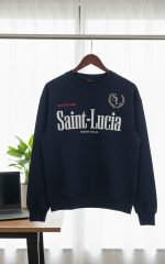 سويتشيرت رجالي كاجوال كحلي بشعار Saint-Lucia