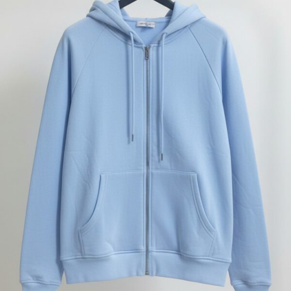 هودي نسائي سادة بسحّاب أمامي، خامة قطنية مريحة