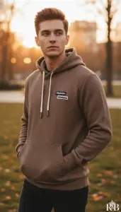 هودي رجالي قطن بلون بيج وبني بتطريز أمامي 3 WhatsApp Image 2025 11 04 at 10.56.54 AM