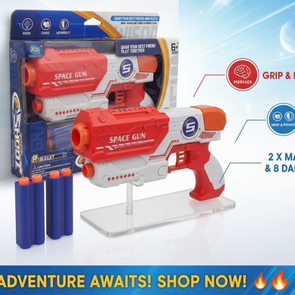 لعبة مسدس الفضاء للأطفال SPACE GUN، تصميم آمن ومريح