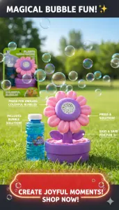 آلة فقاعات للأطفال بتصميم زهرة وألوان مبهجة، تشمل سائل الفقاعات 3 WhatsApp Image 2025 11 04 at 12.16.11 PM 6 1