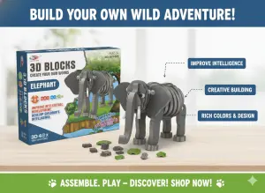 لعبة مكعبات بناء فيل ثلاثية الأبعاد للأطفال، لتنمية الذكاء والمهارات، خامات آمنة وخفيفة الوزن مناسبة للأطفال الصغار 1 WhatsApp Image 2025 11 04 at 12.16.12 PM 3