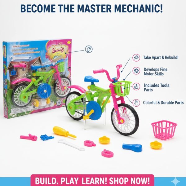 لعبة تعليمية للأطفال طقم دراجة للتجميع والتفكيك