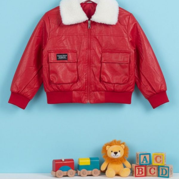 جاكيت أطفال، جاكيت فرو، جاكيت شتوي بناتي، جاكيت وردي، جاكيت أحمر، معطف أطفال، ملابس شتوية للأطفال، جاكيت دافئ
