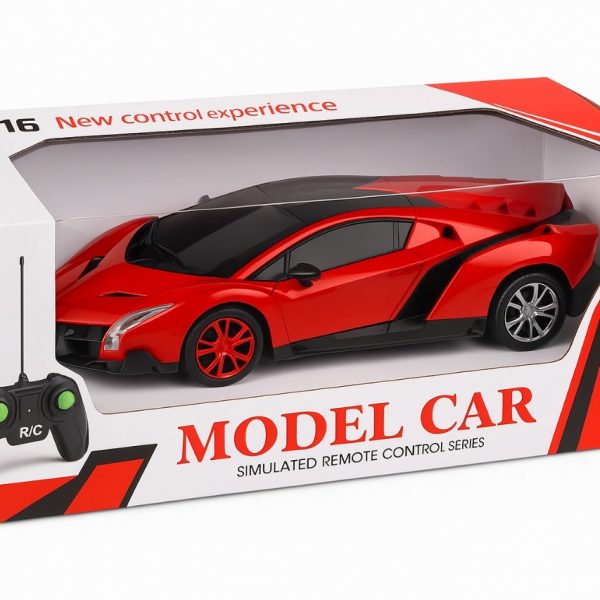 سيارة أطفال بالريموت قابلة للشحن، تصميم رياضي بمقياس ‎1:16‎ للأولاد والبنات