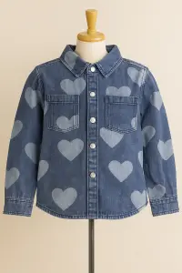 قميص جينز أطفال بنقشة قلوب، تصميم كاجوال أنيق للبنات، مناسب للإطلالات اليومية والكاجوال المدرسية 1 WhatsApp Image 2025 11 09 at 2.26.03 PM 3