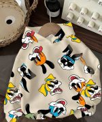 سويتشيرت أطفال مطبوع برسومات كرتونية قطن ناعم متعدد الألوان