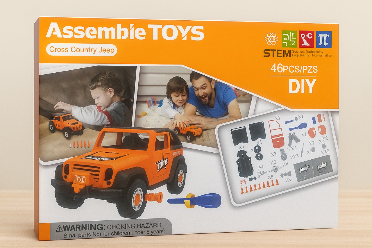 لعبة تجميع سيارة جيب دفع رباعي للأطفال، 46 قطعة تعليمية بتقنية STEM لتنمية المهارات الهندسية لعبة تجميع سيارة جيب دفع رباعي للأطفال، 46 قطعة تعليمية بتقنية STEM لتنمية المهارات الهندسية