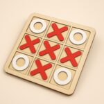 لعبة إكس-أو خشبية للأطفال، لتنمية الذكاء والتركيز بأسلوب ممتع، مناسبة للّعب الفردي والجماعي