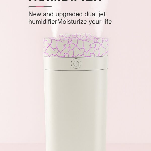 فواحة هواء محمولة بفوهتين وإضاءة زخرفية، مرطب فعال للغرف والمكاتب، تصميم عصري يناسب الديكورات الحديثة